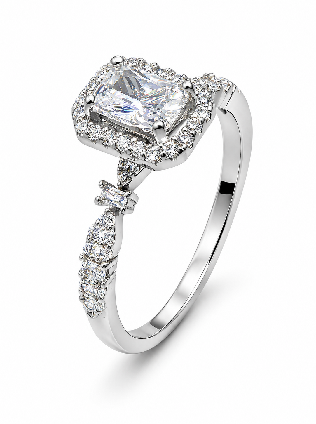 Radiant-Cut halo Engagement Ring